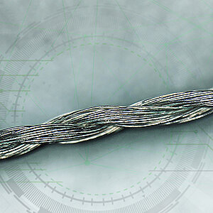 [Translate to Vietnamesisch:] magnified view of Madeira HC 40 conductive embroidery thread