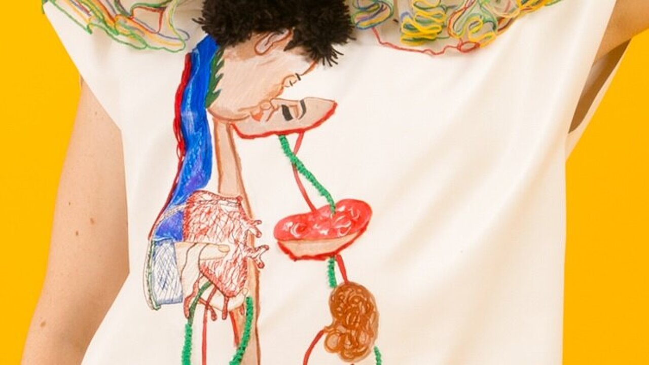 Frida Kahlo & Lady Gaga Design embroidered dress
