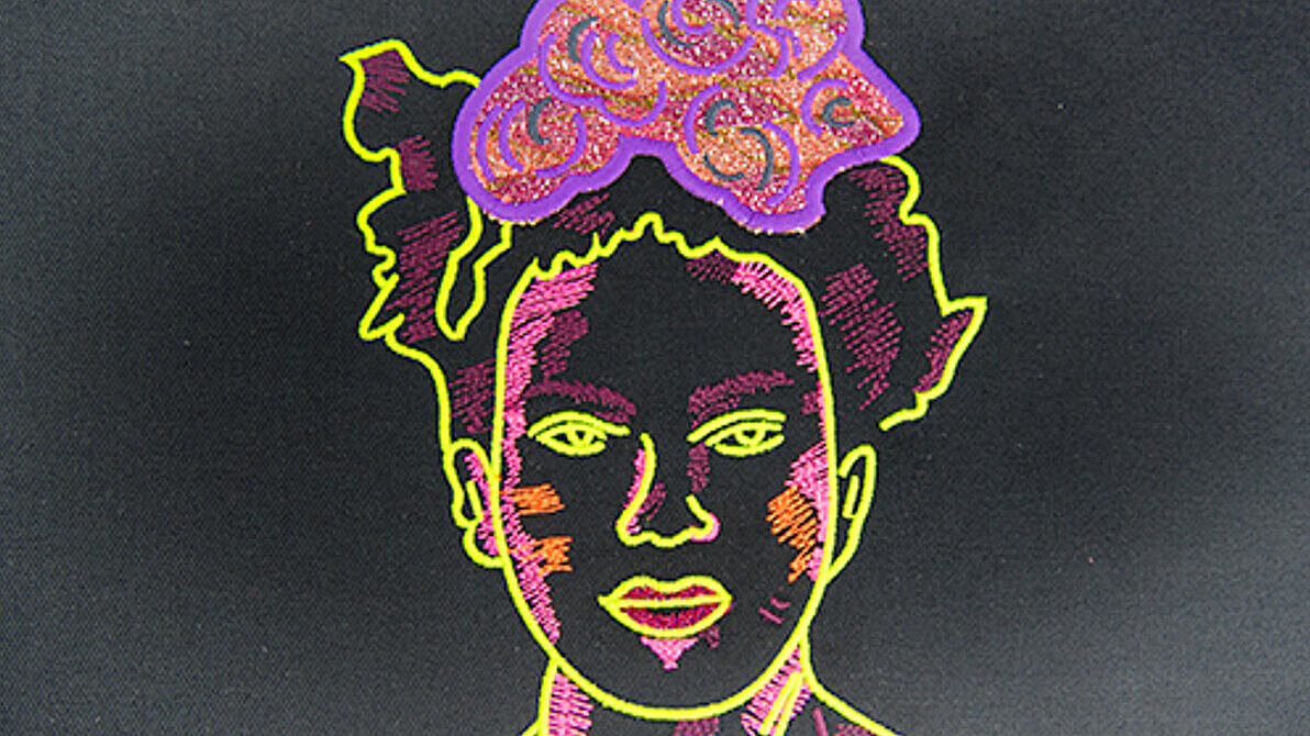 image if Frida Kahlo embroidered with Madeira threads